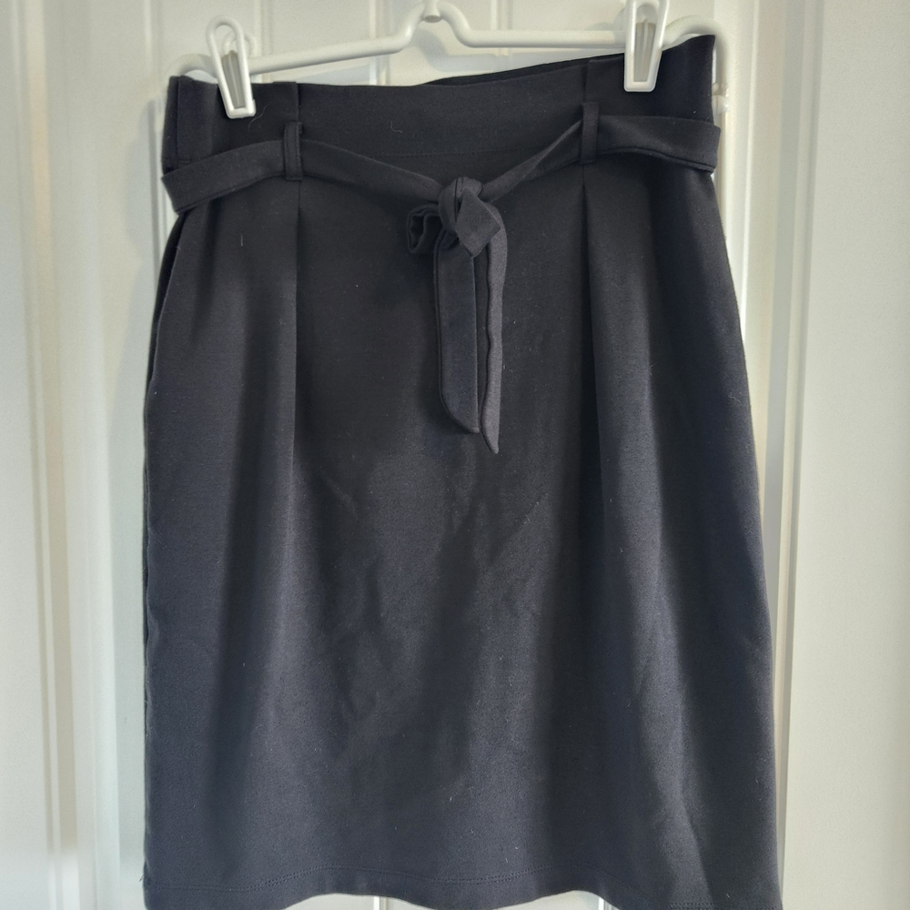 Max Studio Black Tie-Waist Pencil Skirt